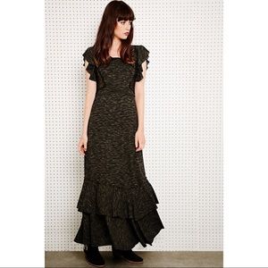 Free People maxi cutout with ruffle dress